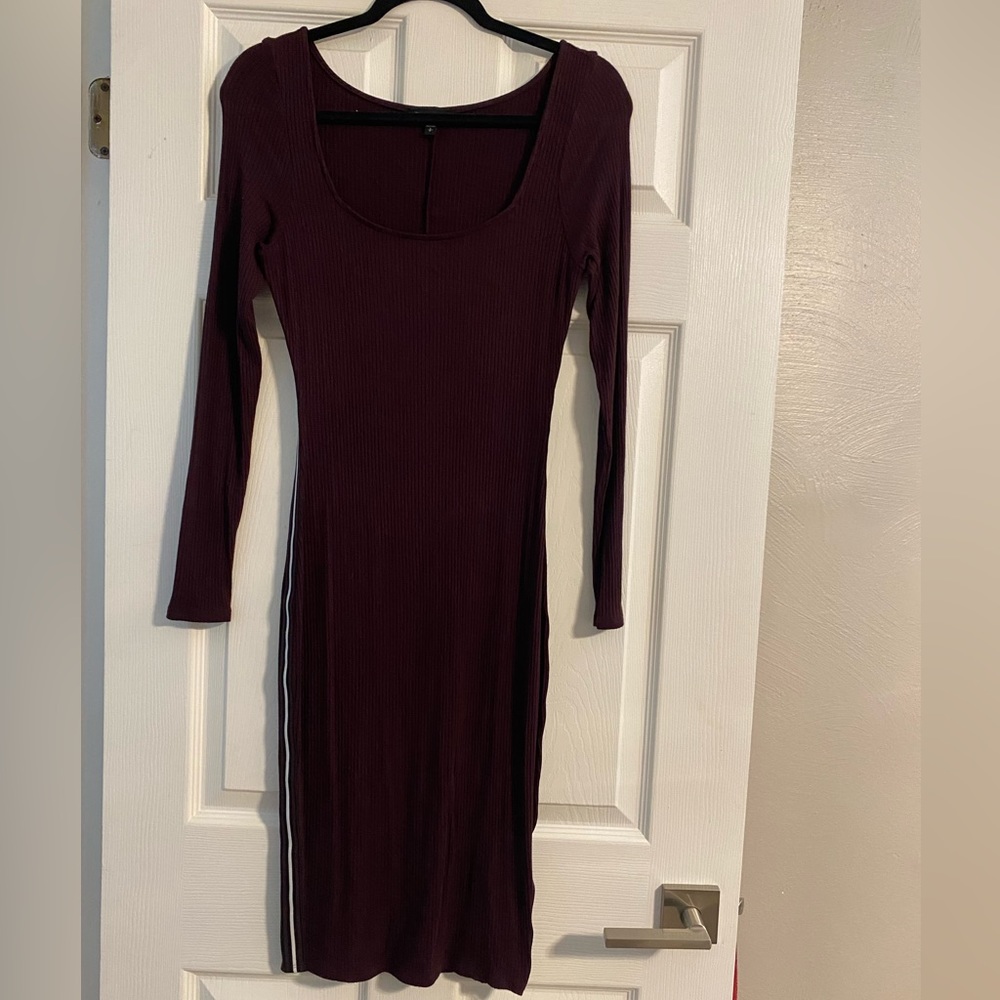 Express Bodycon Midi Dress with Side Stripe Detailing